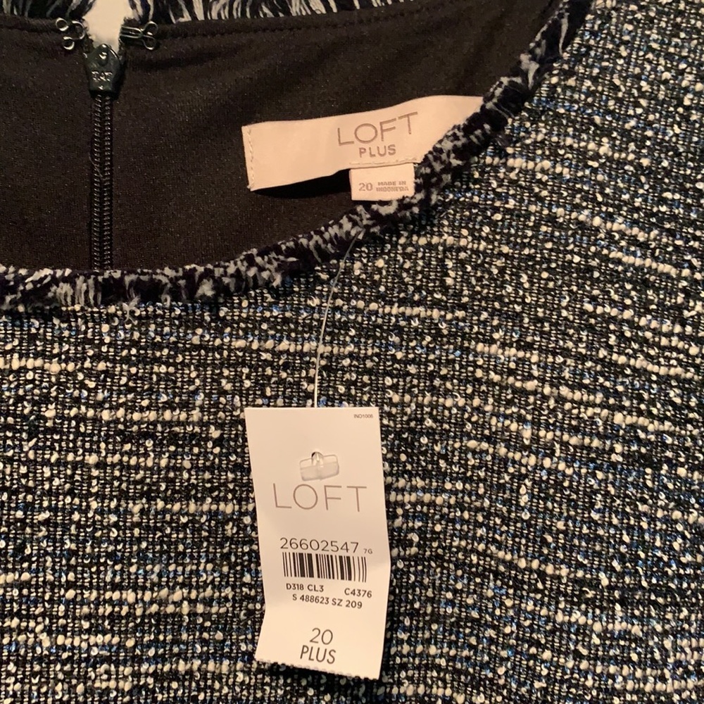 NWT LOFT plus textured shift dress with pockets - Picture 4 of 5